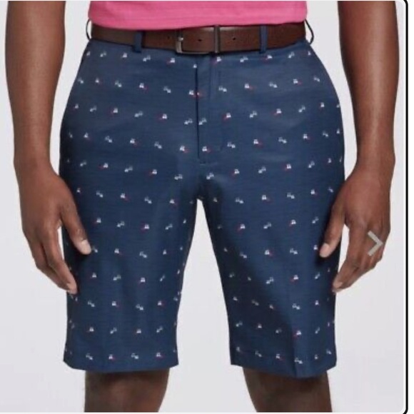 Walter Hagen Men's 11 navy Golf Carts Shorts flat front pockets waist 40 - Picture 1 of 15